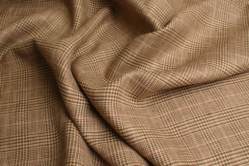 100% Heavy Linen Prince of Wales for Jackets-Fabric-FabricSight