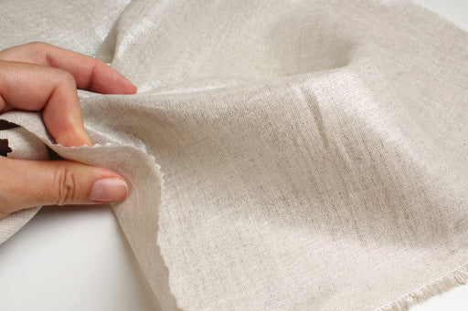 100% Linen with Silver Foil Finish – European Flax® – Natural Metallic Linen-Fabric-FabricSight