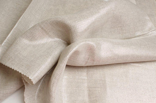 100% Linen with Silver Foil Finish – European Flax® – Natural Metallic Linen-Fabric-FabricSight