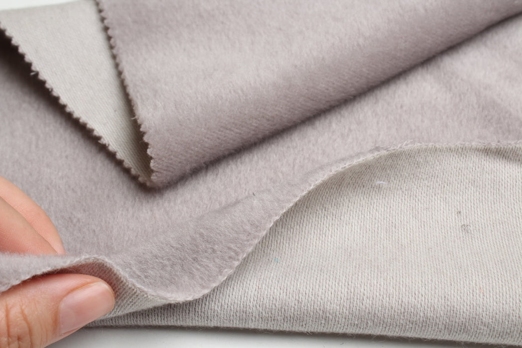 100% Virgin Wool Hairy Coat Fabric – Silver Grey – Italian Designer Stock-Fabric-FabricSight