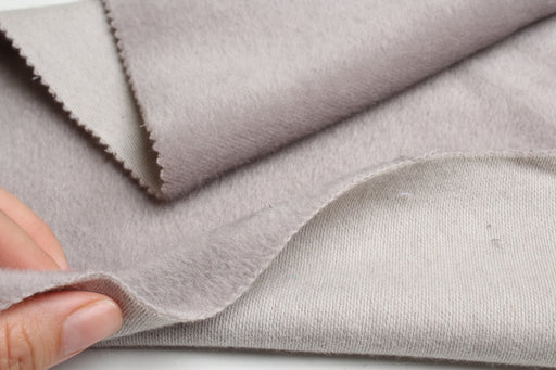 100% Virgin Wool Hairy Coat Fabric – Silver Grey – Italian Designer Stock-Fabric-FabricSight