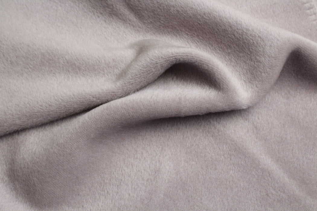 100% Virgin Wool Hairy Coat Fabric – Silver Grey – Italian Designer Stock-Fabric-FabricSight