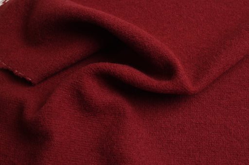 100% Wool Crepe – Soft One-Side Brushed – Burgundy – Designer Stock-Fabric-FabricSight