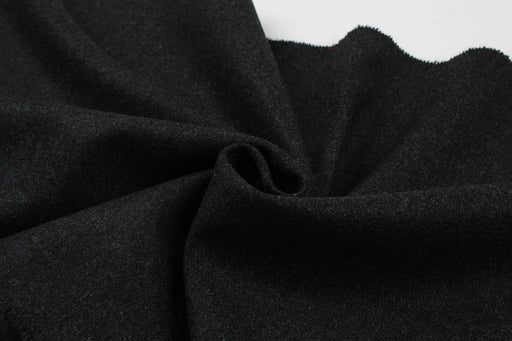 100% Wool Fabric for Coats - Heavy-Weight - Black Melange-Fabric-FabricSight