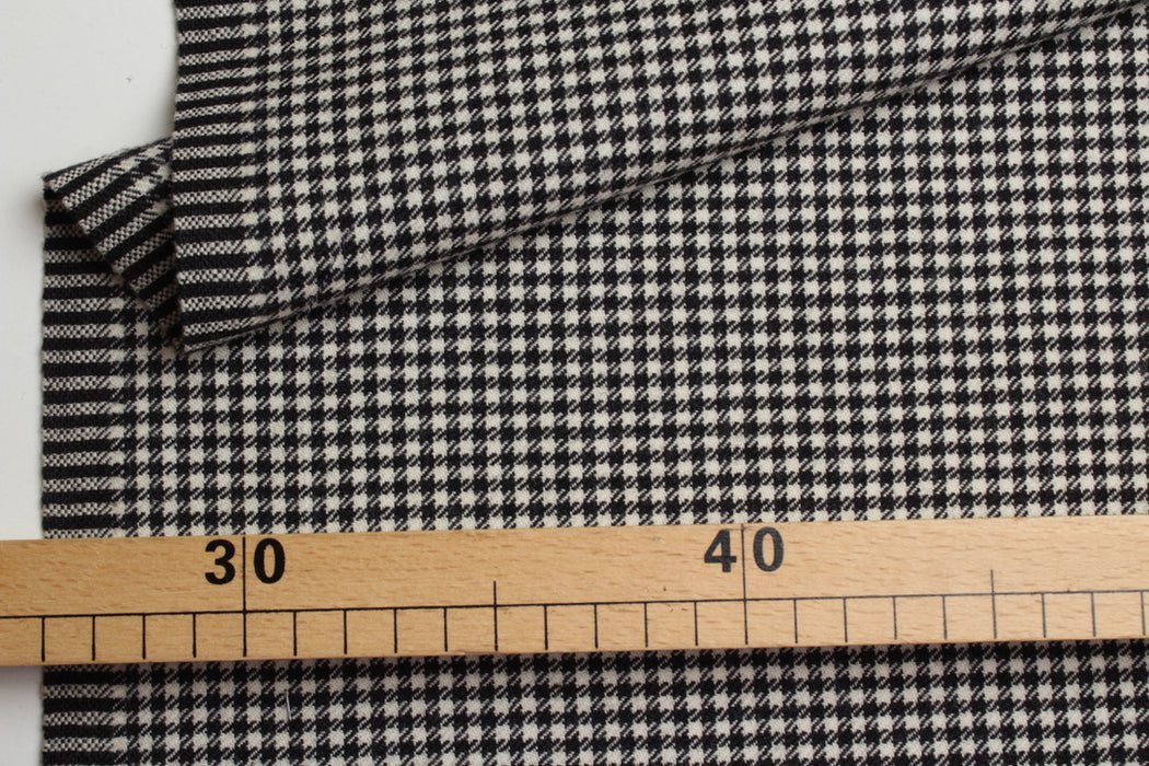 100% Wool Houndstooth Suiting Fabric – Black & White – Designer Stock-Fabric-FabricSight