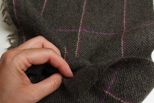 100% Wool Windowpane Check – Italian Designer Deadstock-Fabric-FabricSight
