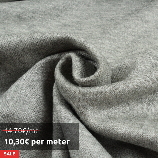 11 Mts - Cashmere Touch Knit (Green Melange) - OFFER: 10,30€/MT-Roll-FabricSight