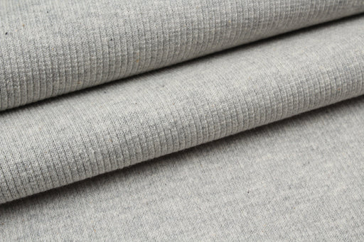 11 Mts Roll - Organic Cotton Stretch Rib 2x2 (Grey Melange) - OFFER: 6,50€/MT-Roll-FabricSight