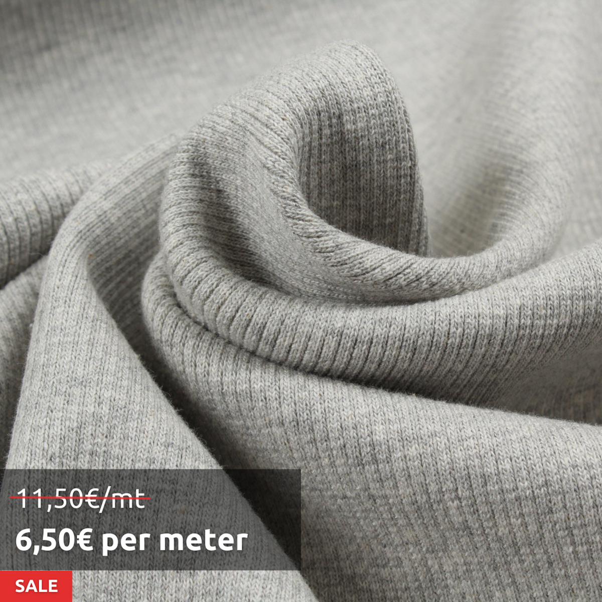 Offer Roll Organic Cotton Stretch Rib 2x2 - Grey