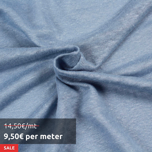 11 Mts Roll - Soft Linen Single Jersey (Dolphin Blue) - OFFER: 9,50€/Mt-Roll-FabricSight