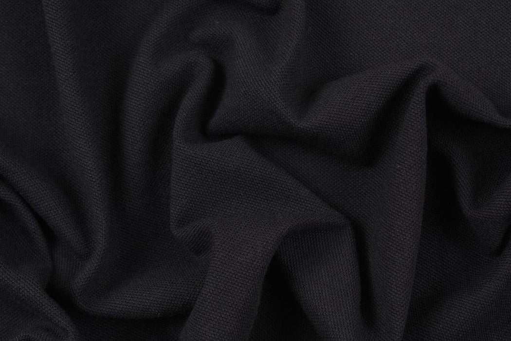 15 Mts Roll - Premium Organic Cotton Piquet (Black) - OFFER: 7,50€/Mt-Roll-FabricSight