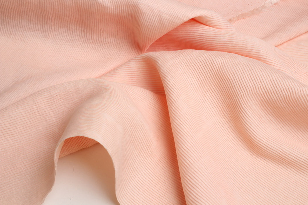 Pleated-Look Viscose Ottoman Fabric – Textured Fashion Fabric