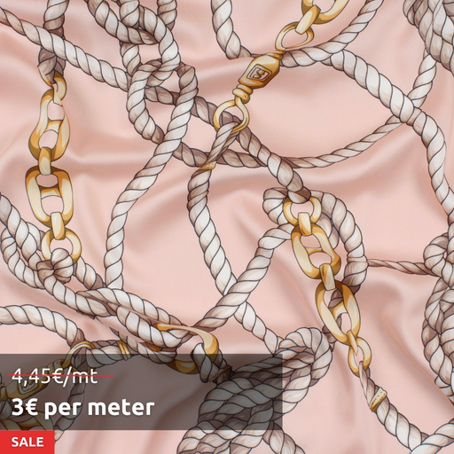 20 MTS ROLL - Fluid Printed Twill Satin - Chains - Double Face - OFFER: 3€/MT-Roll-FabricSight