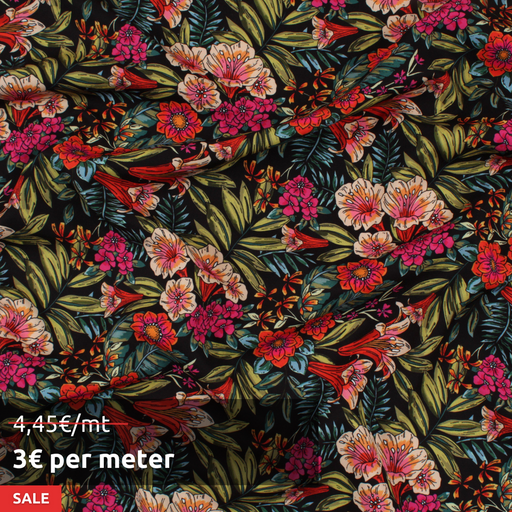 20 MTS ROLL - Stretch Matt Satin - Floral print - OFFER: 3€/MT-Roll-FabricSight