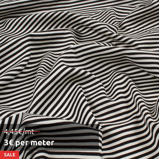20 MTS ROLL - Stretch Viscose Poplin - Stripes - OFFER: 3€/MT-Roll-FabricSight