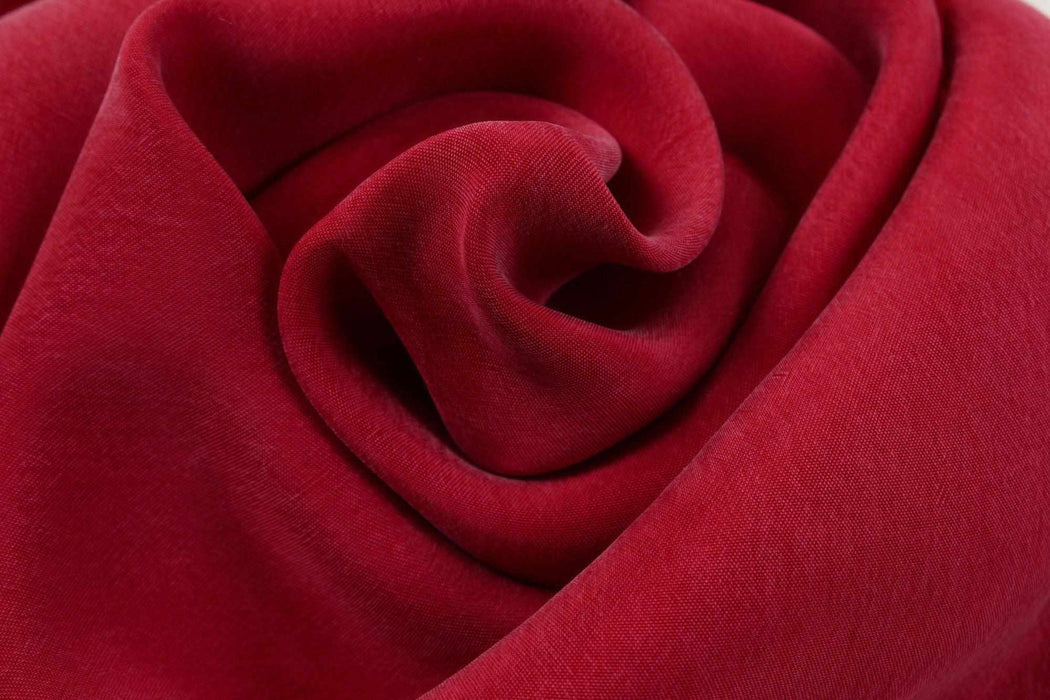 24h Delivery Vegan silk - Cupro Satin - SCARLET-Fabric-FabricSight
