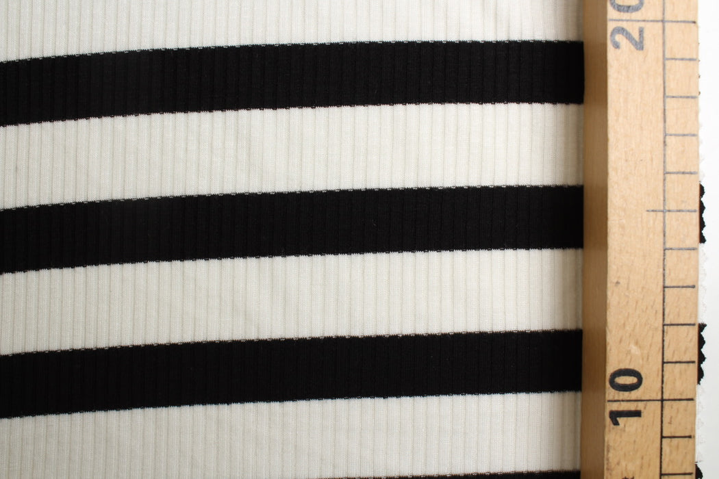 Stretch Viscose 2x2 Stripes Rib - 3 colors available