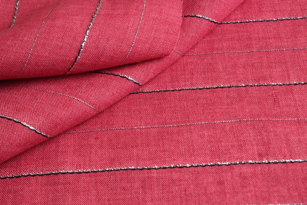 Washed Linen With Lurex - Stripes