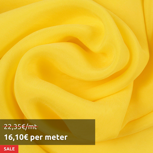 3 Mts - Vegan silk - Cupro Satin - SCARLET (Yellow) - OFFER: 16,10€/Mt-Roll-FabricSight
