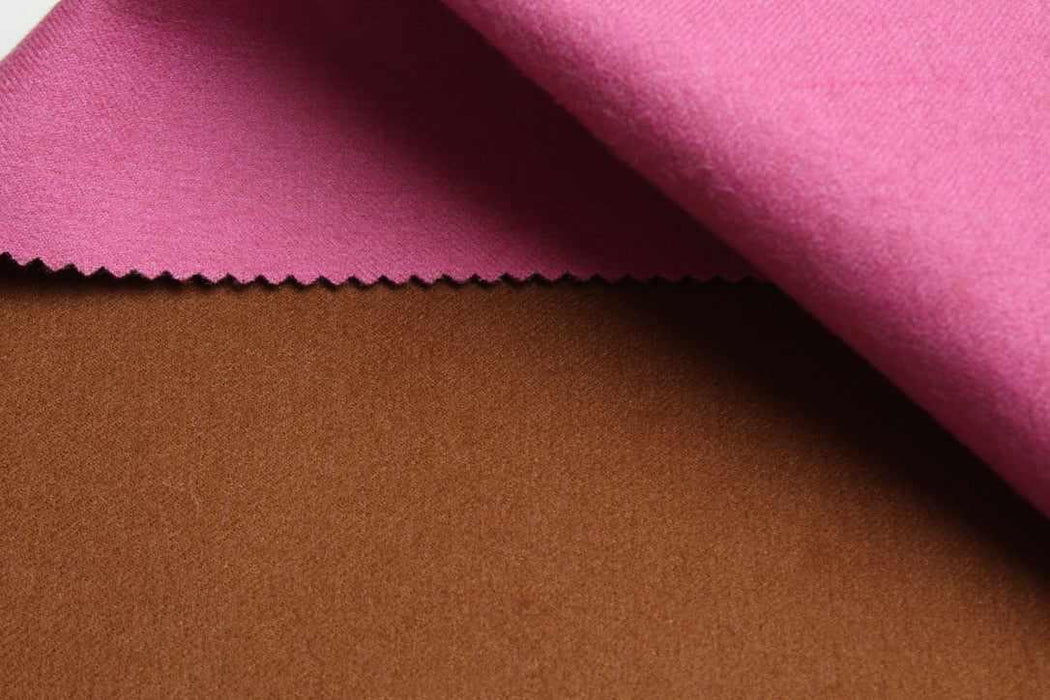 Pink & Brown Double-Face Wool & Silk Flannel – Italian Designer Stock