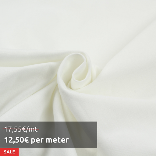 3,4 Mts Roll - Recycled Polyester Stretch Punto Roma (Off White) - OFFER: 12,50€/MT-Roll-FabricSight