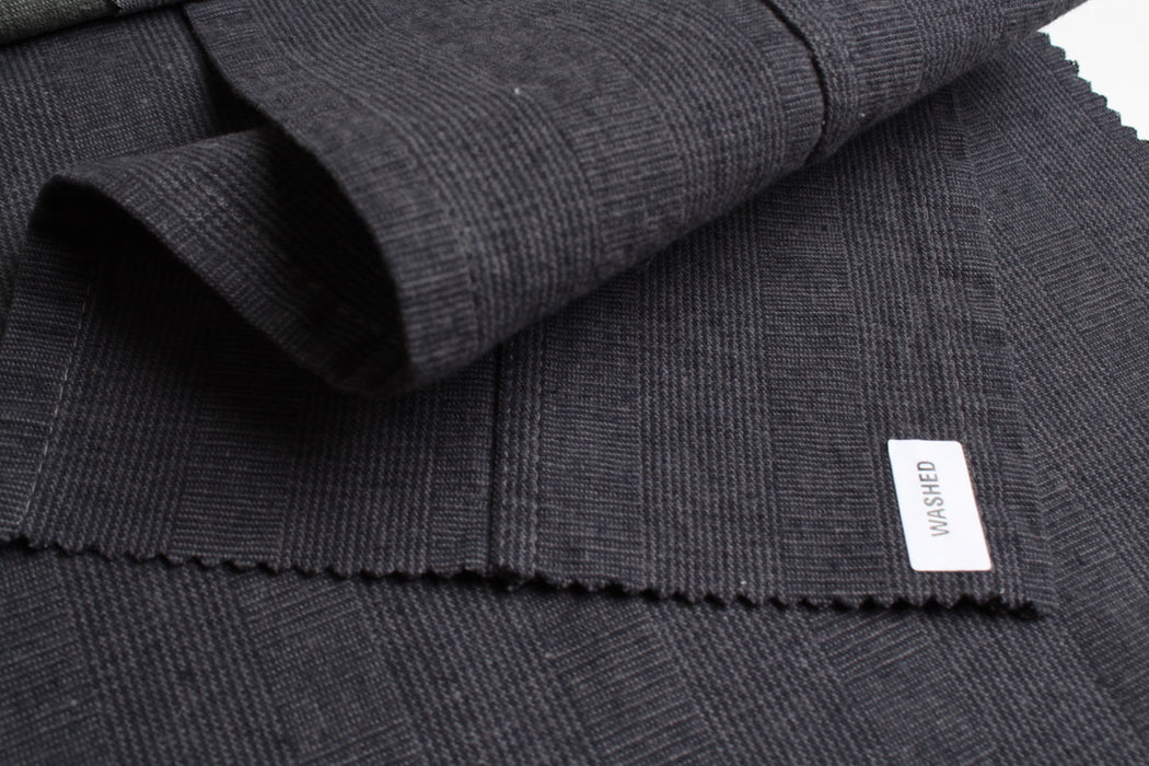 Cotton Linen Structured Prince of Wales Fabric – European Flax® – 5 Colors