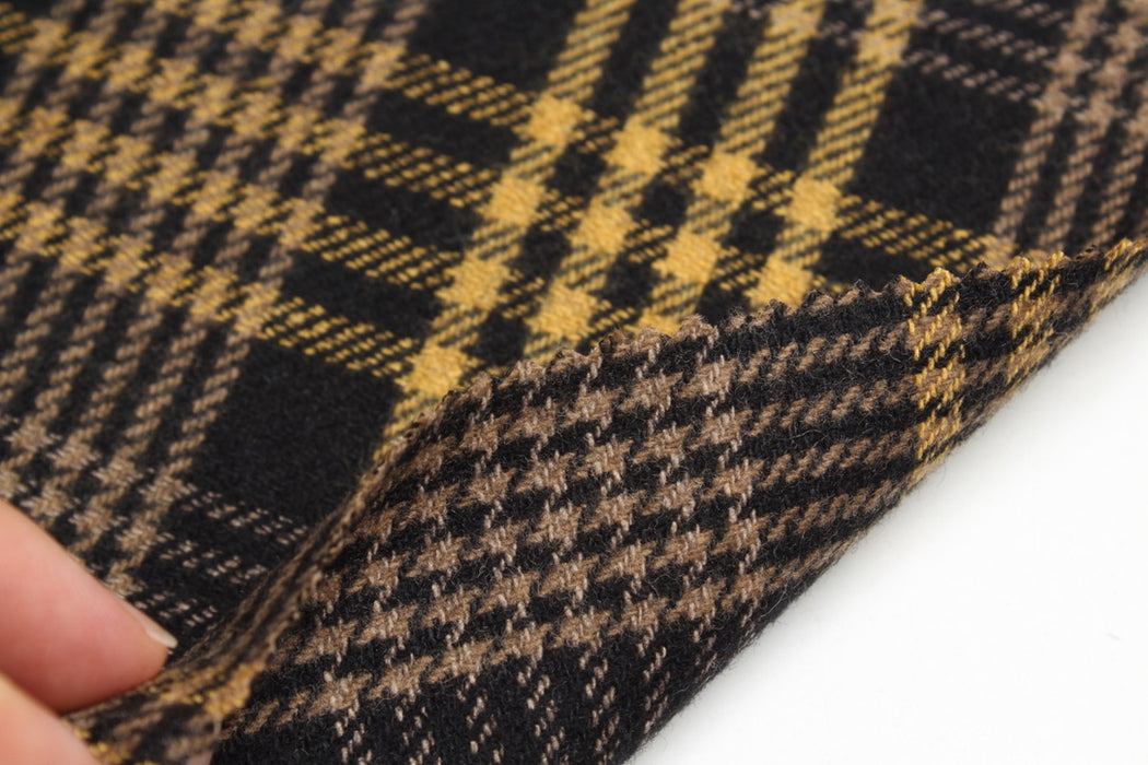 swatch-Yarn-Dyed Wool Cotton Check Fabric – Italian Designer Deadstock
