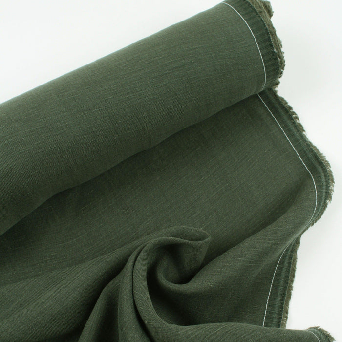 4 Mts Roll - Cupro Linen Twill, Vegan Certified - STEFANY (Military Green) - OFFER: 17.25€/Mt-Roll-FabricSight