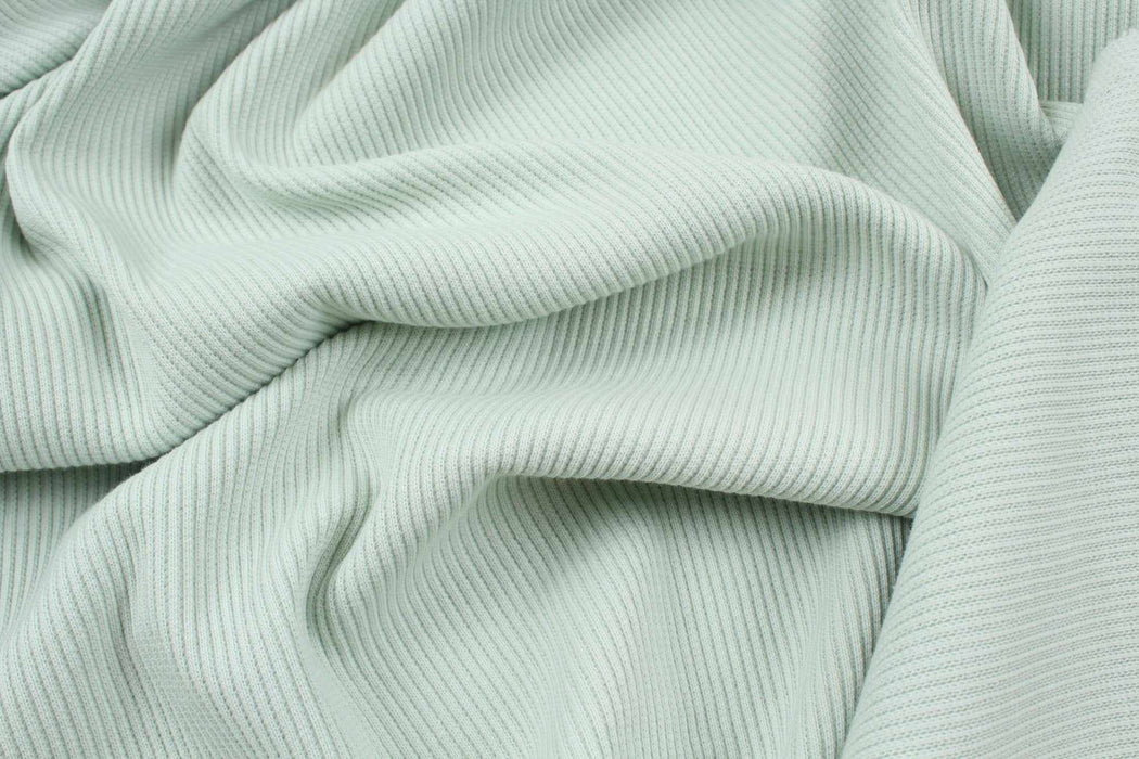 4 Mts Roll - Stretch Organic Cotton Rib 2x2 for Tops (Mint) - OFFER: 9'50€/Mt-Roll-FabricSight