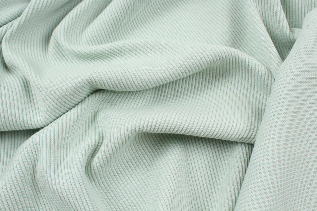 4 Mts Roll - Stretch Organic Cotton Rib 2x2 for Tops (Mint) - OFFER: 9'50€/Mt-Roll-FabricSight