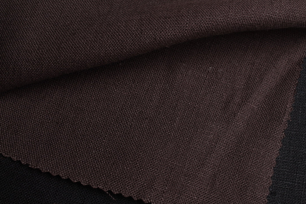Heavyweight Linen Fabric – 100% European Flax® – Black & Brown