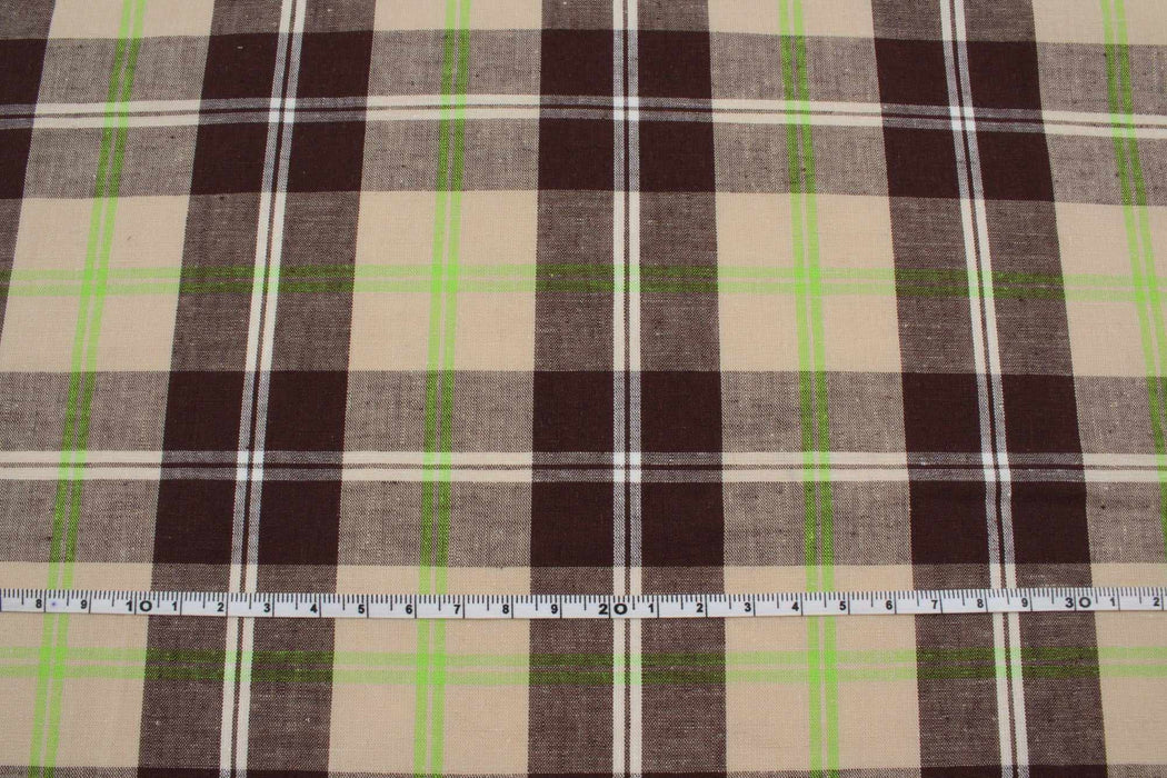 5 Mts Roll - Cotton Linen Tartan Checks for Summer - OFFER: 9,50€/MT-Roll-FabricSight