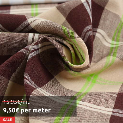 5 Mts Roll - Cotton Linen Tartan Checks for Summer - OFFER: 9,50€/MT-Roll-FabricSight