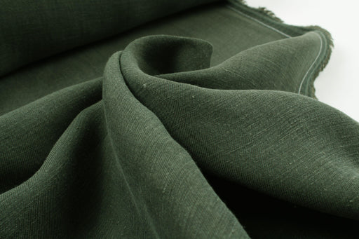 5 Mts Roll - Cupro Linen Twill, Vegan Certified - STEFANY (Military Green) - OFFER: 17.25€/Mt-Roll-FabricSight