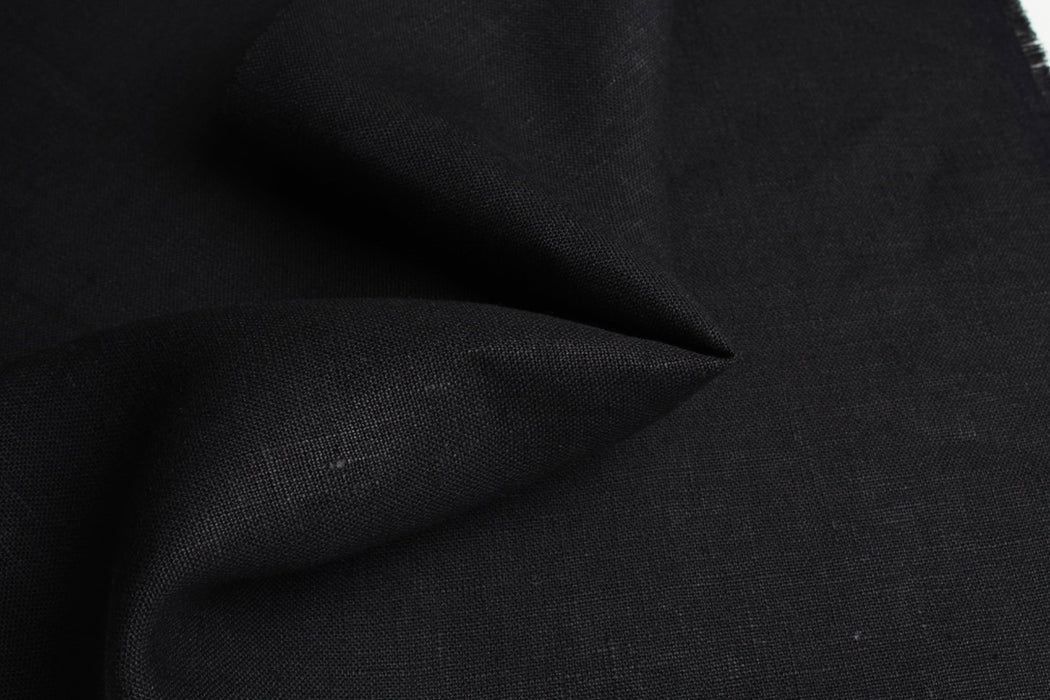 Heavyweight Linen Fabric – 100% European Flax® – Black & Brown