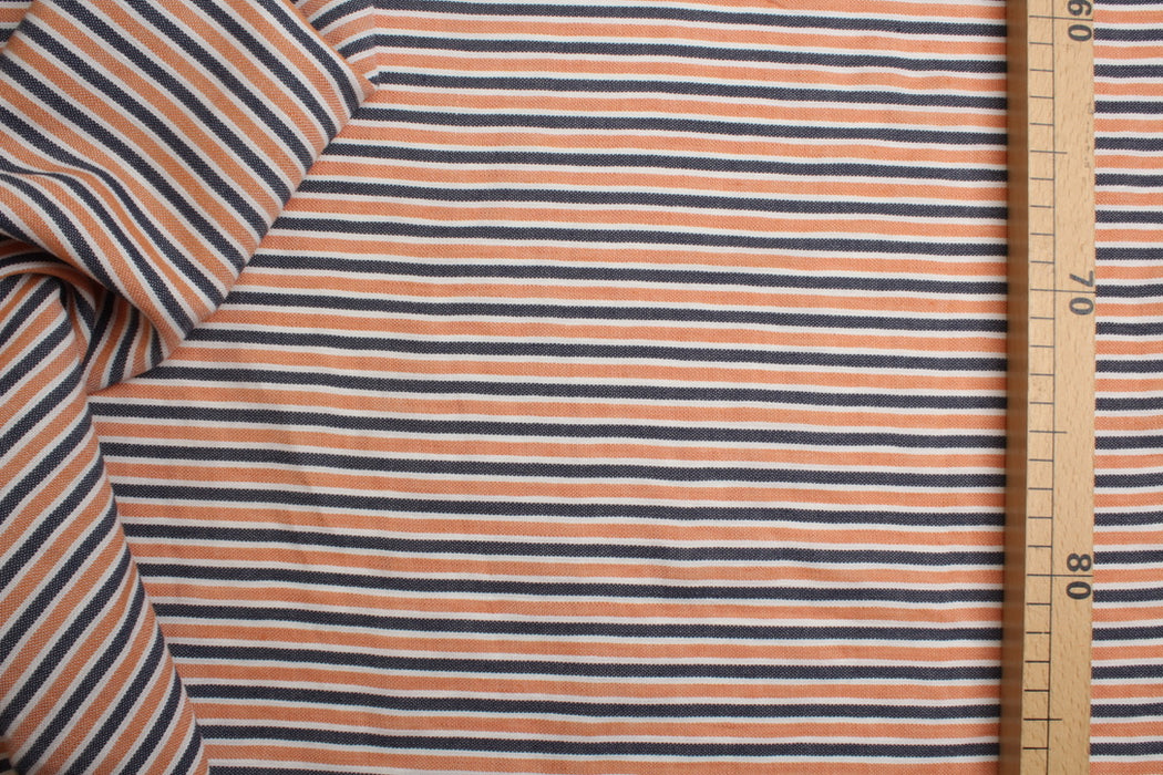 Linen-Viscose-Cotton Stripe – Multicolor – Spanish Deadstock