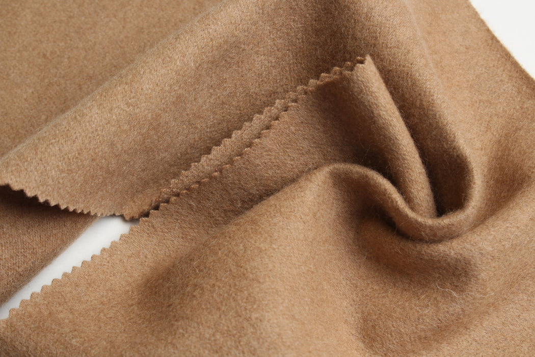 Luxury Camel Hair & Virgin Wool Brushed Knit – Camel & Black