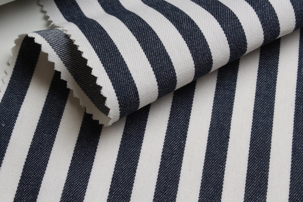 100% Cotton Stripes Denim - Yarn Dyed