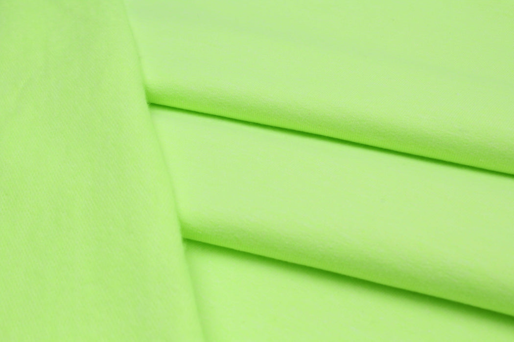 6 Mts Roll - Brushed Fleece Organic Cotton (Green Fluor) - OFFER: 6,50€/Meter-Roll-FabricSight