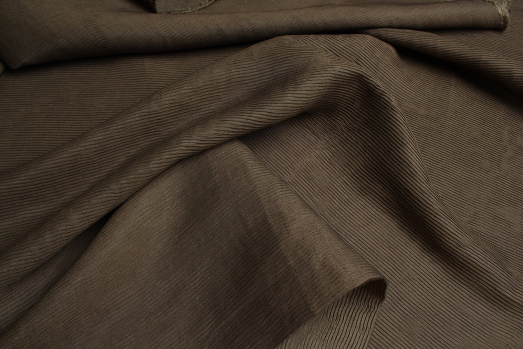 Pleated-Look Viscose Ottoman Fabric – Textured Fashion Fabric