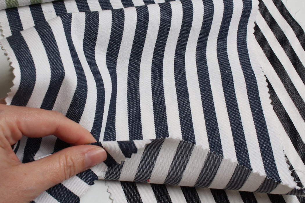100% Cotton Stripes Denim - Yarn Dyed