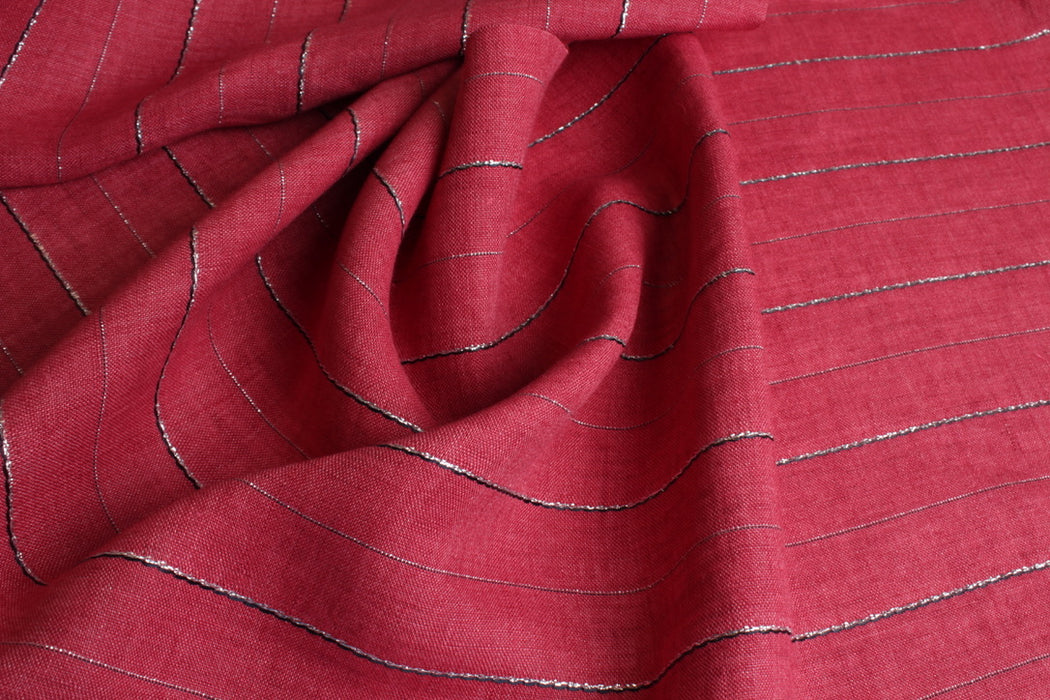 Washed Linen With Lurex - Stripes