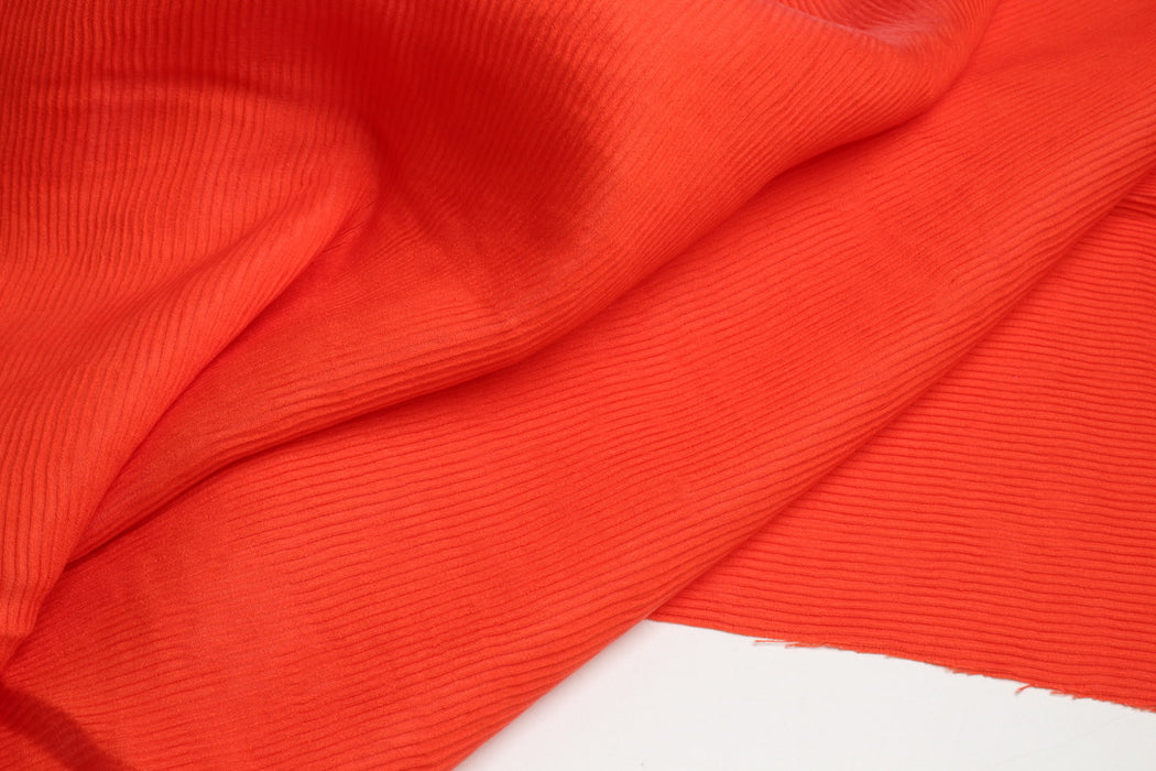 Pleated-Look Viscose Ottoman Fabric – Textured Fashion Fabric