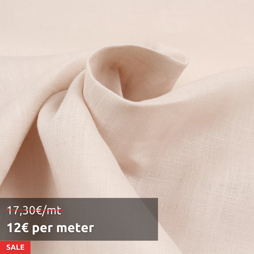 7 Mts - Premium Light-Weight Linen - Piece Dyed (Beige) - OFFER: 12€/MT-Roll-FabricSight