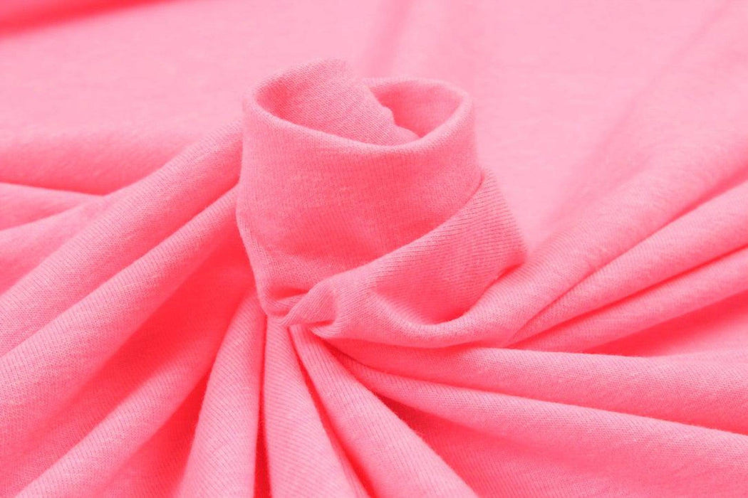 7 Mts Roll - Brushed Fleece Organic Cotton (Pink Fluor) - OFFER: 6,50€/Meter-Roll-FabricSight