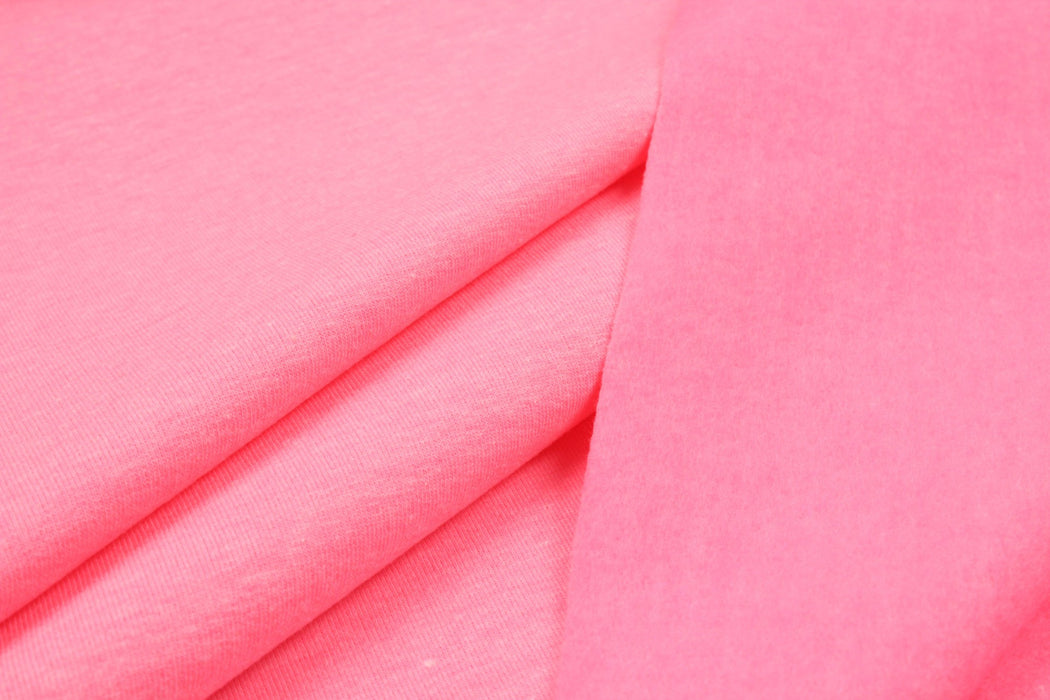 7 Mts Roll - Brushed Fleece Organic Cotton (Pink Fluor) - OFFER: 6,50€/Meter-Roll-FabricSight