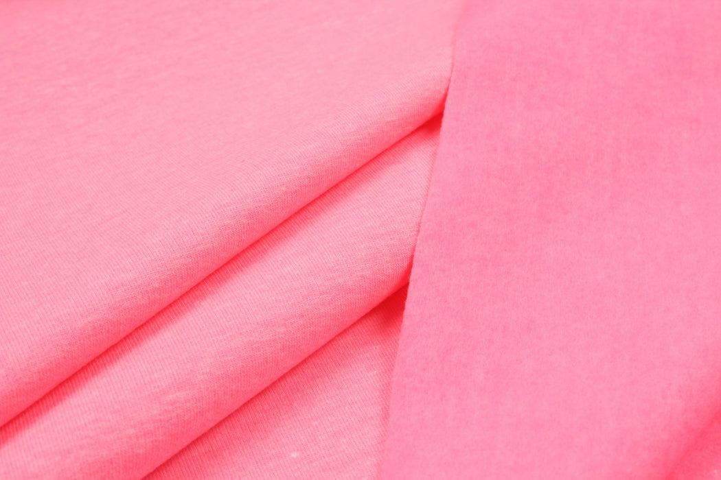 7 Mts Roll - Brushed Fleece Organic Cotton (Pink Fluor) - OFFER: 6,50€/Meter-Roll-FabricSight