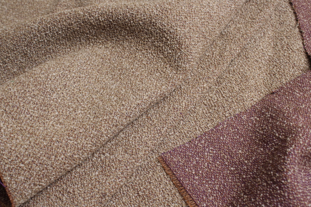 Beige and Purple Wool Blend Tweed Bouclé – Made in Spain