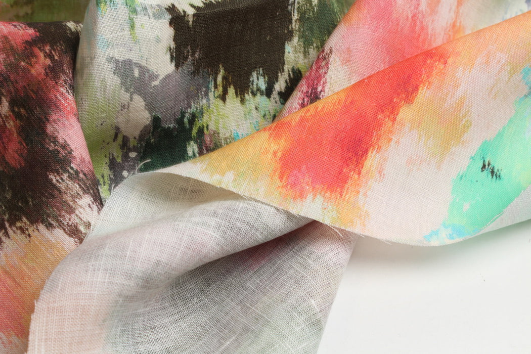 Printed Mid-Weight Washed Linen