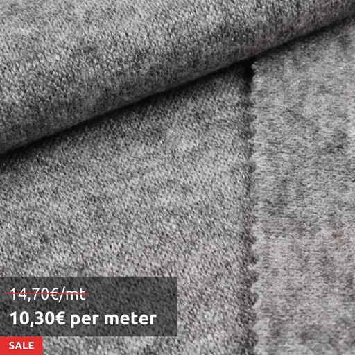 8 Mts Roll - Cashmere Touch Knit (Grey Melange) - OFFER: 10,30€/MT-Roll-FabricSight